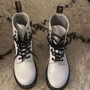 Doc Marten 1460 White Leather Lace Up Boots — NEW